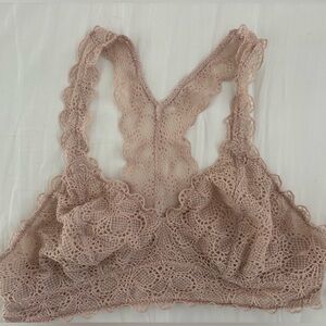 Free People Lace Bralette in Soft Beige